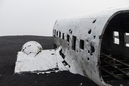 Crashed Navy Douglas Super DC-3 plane in Vik, Iceland