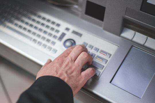 Close up of cash dispenser