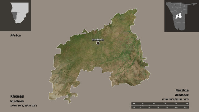 Khomas, region of Namibia,. Previews. Satellite