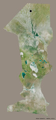 Oshana, region of Namibia, on solid. Satellite