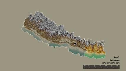 Location of East, development region of Nepal,. Relief © Yarr65