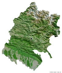 Far-Western, development region of Nepal, on white. Satellite