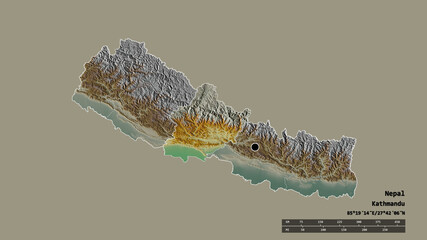 Location of West, development region of Nepal,. Relief © Yarr65