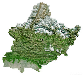 West, development region of Nepal, on white. Satellite © Yarr65