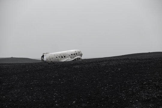 Crashed Navy Douglas Super DC-3 plane in Vik, Iceland