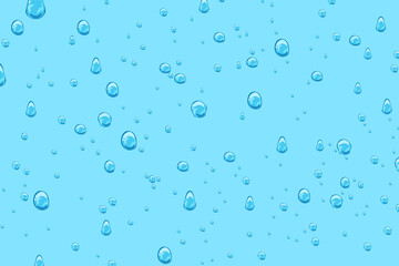 Water drops isolated on blue background