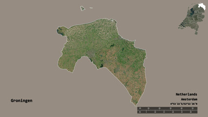 Groningen, province of Netherlands, zoomed. Satellite © Yarr65