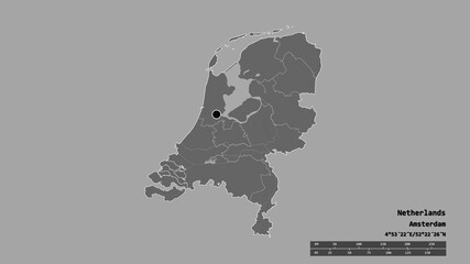 Location of Zeeland, province of Netherlands,. Bilevel