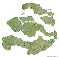 Zeeland, province of Netherlands, on white. Satellite