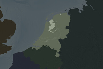 Netherlands. Neighbourhood desaturated. Administrative