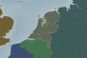 Netherlands outlined. Administrative