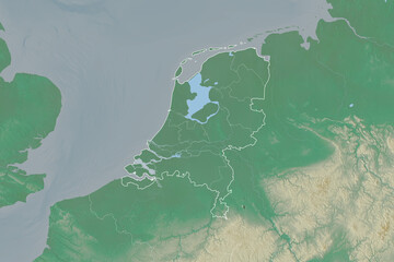 Netherlands borders. Relief