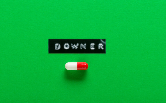 Medicine Capsule with Word Downer