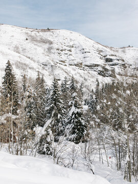 Snow and Mountains in Utah winter