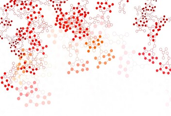 Light Red, Yellow vector pattern with artificial intelligence network.