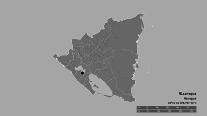Location of Leon, department of Nicaragua,. Bilevel