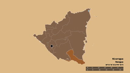 Location of Rio San Juan, department of Nicaragua,. Pattern