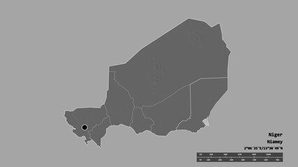 Location of Diffa, department of Niger,. Bilevel