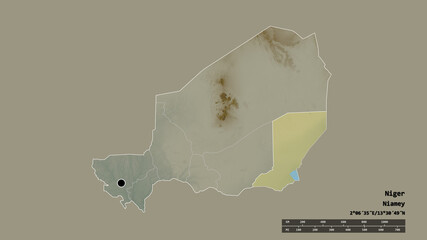 Location of Diffa, department of Niger,. Relief