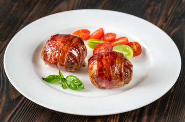 Bacon wrappped meatballs
