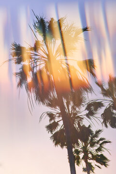 Sunrays through prism at beach