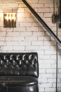 Black leather couch