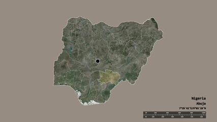Location of Benue, state of Nigeria,. Satellite
