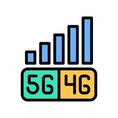 live and streaming related sim card signals with high speed network vector with editable stroke,