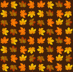 Obraz premium Autumn leaf pattern. Fall leaf decoration. Autumn background with maple leaf. Vector