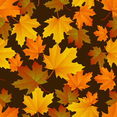 Fototapeta premium Autumn leaf pattern. Fall leaf decoration. Autumn background with maple leaf. Vector