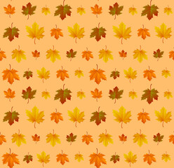 Naklejka na ściany i meble Autumn leaf pattern. Fall leaf decoration. Autumn background with maple leaf. Vector
