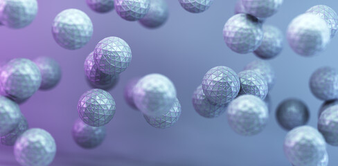 Science and technology abstract background.3d illustration. Abstract background with balls and geometric shapes