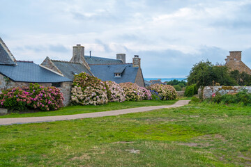 Fototapeta na wymiar Landscape at picturesque Ile de Brehat island in Brittany, France
