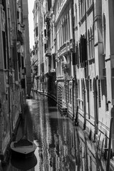 A canal view in Venice, Italy