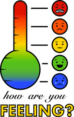 Rainbow feelings anger thermometer for classroom home school preschool kindergarten education