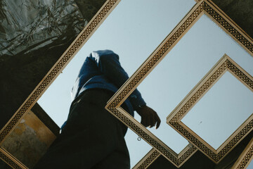 Abstarct man reflection
