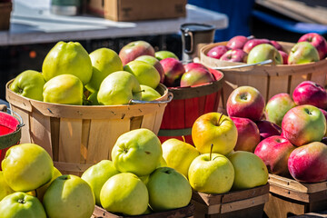 apples in a basket at the market