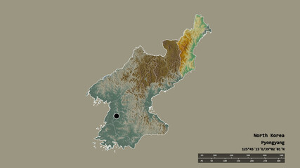 Location of Hamgyong-bukto, province of North Korea,. Relief © Yarr65