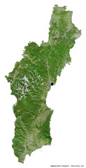 Hamgyong-bukto, province of North Korea, on white. Satellite