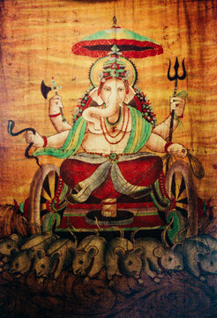 Lord Ganesha on Textile Fabric