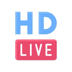 live and streaming related written text with high definition vector in flat style,