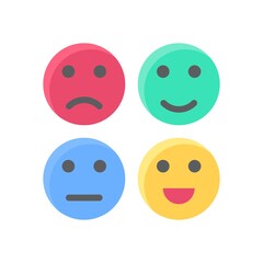 Fototapeta premium live and streaming related smile, sad, happy emoji vector in flat style,