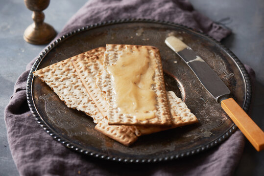 Jewish Passover Matzah with Honey