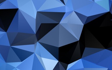 Dark BLUE vector blurry triangle texture. Triangular geometric sample with gradient.  Brand new style for your business design.