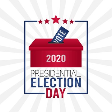 2020 United States of America Presidential Election banner. Design logo. Vector illustration. Isolated on white background.