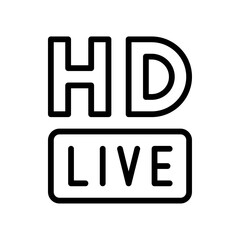 live and streaming related written text with high definition vector in lineal style,