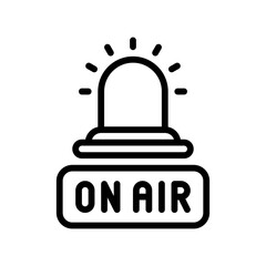 live and streaming related on air light with written text vector in lineal style,