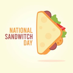 National Sandwich Day Vector Illustration. Suitable for greeting card poster and banner.