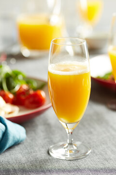 Fresh mimosa cocktail on table.