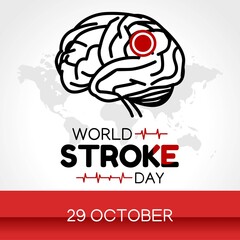 World Stroke Day Vector Illustration. Suitable for greeting card poster and banner.